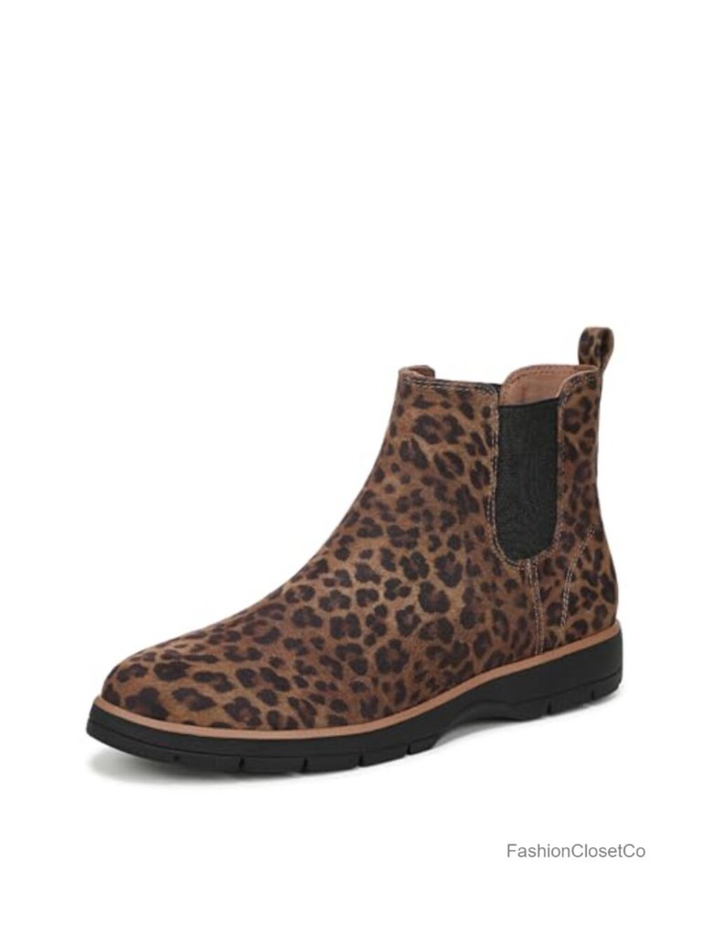 Women's Chelsea Ankle Boots with Faux Leather Upper, Slip On, Block Heel